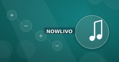 Colourful editorial illustration showing notes symbolism for music and connected topics, with centred NOWLIVO watermark.