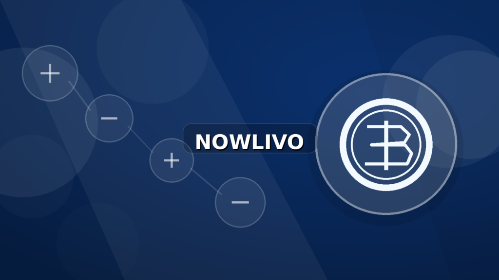 Colourful editorial illustration showing coin symbolism for crypto and connected topics, with centred NOWLIVO watermark.