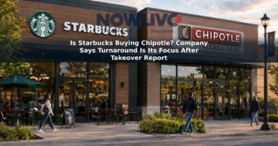 Separate Starbucks and Chipotle storefronts pictured side by side in an editorial composite.