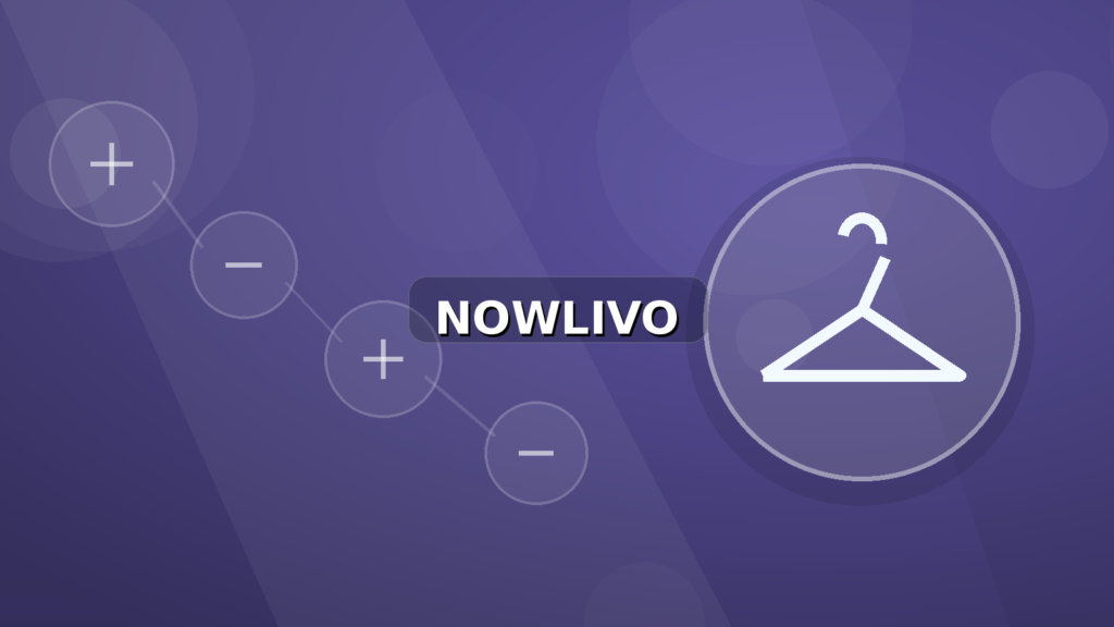 Colourful editorial illustration showing hanger symbolism for fashion and connected topics, with centred NOWLIVO watermark.
