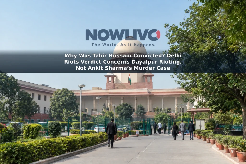 Editorial-style view of a Delhi courthouse exterior in daylight.