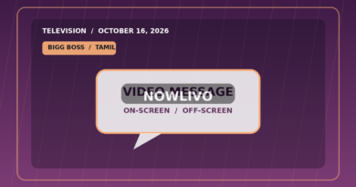 Editorial illustration of a video-message speech bubble and camera for TTF Vasan’s Bigg Boss Tamil 10 message to his wife; not a contestant photograph