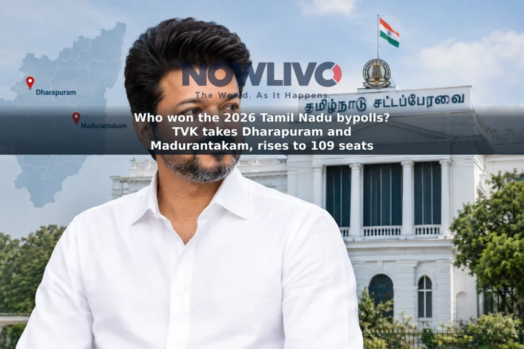 Illustrative portrait of Vijay with the Tamil Nadu Legislative Assembly in the background