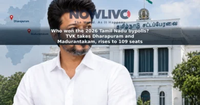 Illustrative portrait of Vijay with the Tamil Nadu Legislative Assembly in the background