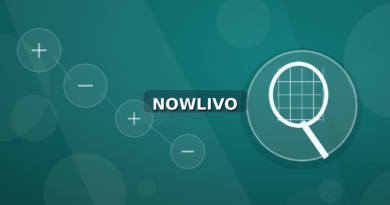 Colourful editorial illustration showing racket symbolism for tennis and connected topics, with centred NOWLIVO watermark.