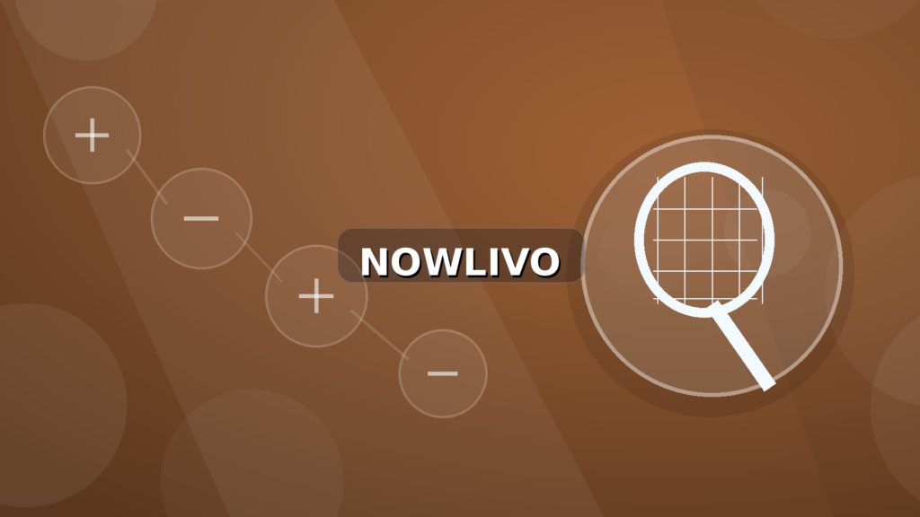 Colourful editorial illustration showing racket symbolism for tennis and connected topics, with centred NOWLIVO watermark.