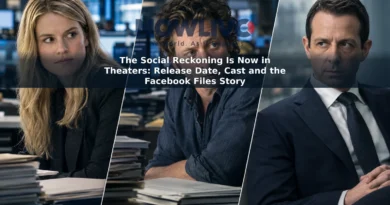 Illustrative film key art showing Mikey Madison, Jeremy Allen White and Jeremy Strong against newsroom and corporate-office backdrops.