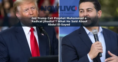 Editorial-style split portrait of Donald Trump and Michigan Senate candidate Abdul El-Sayed in separate campaign settings.