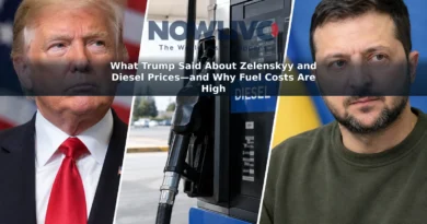 Editorial montage of Donald Trump and Volodymyr Zelenskyy beside a diesel fuel pump.