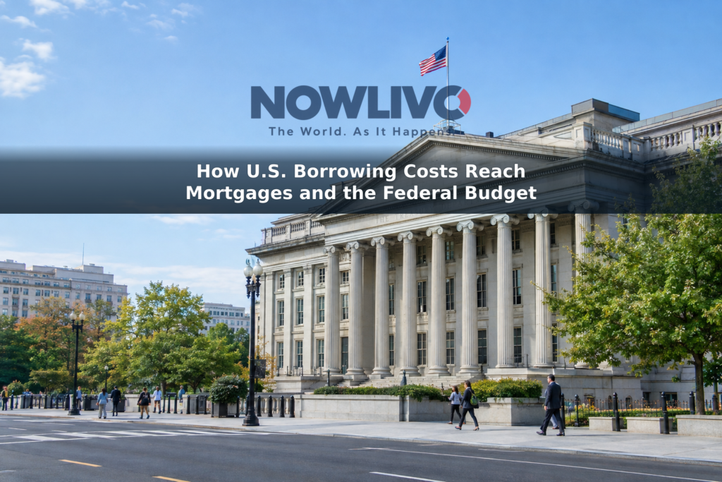 The U.S. Treasury Building in Washington, D.C., with pedestrians passing along the sidewalk.