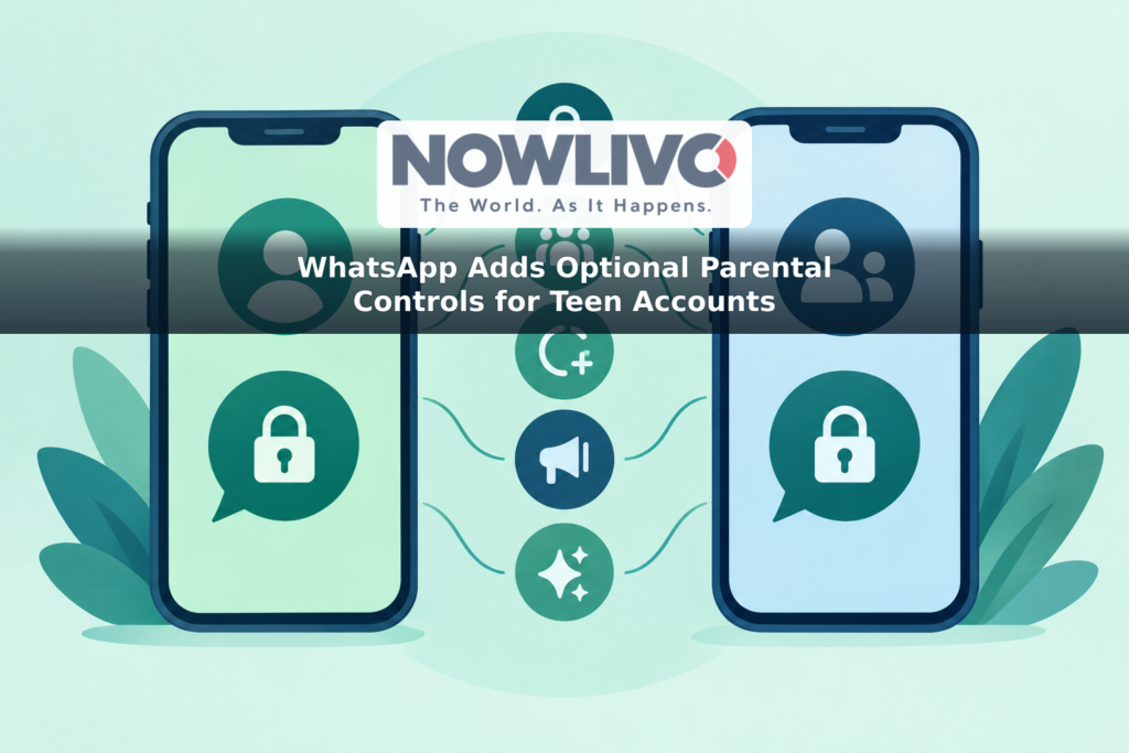 Conceptual illustration of linked parent and teen phones with settings icons and a closed bubble representing private chats.