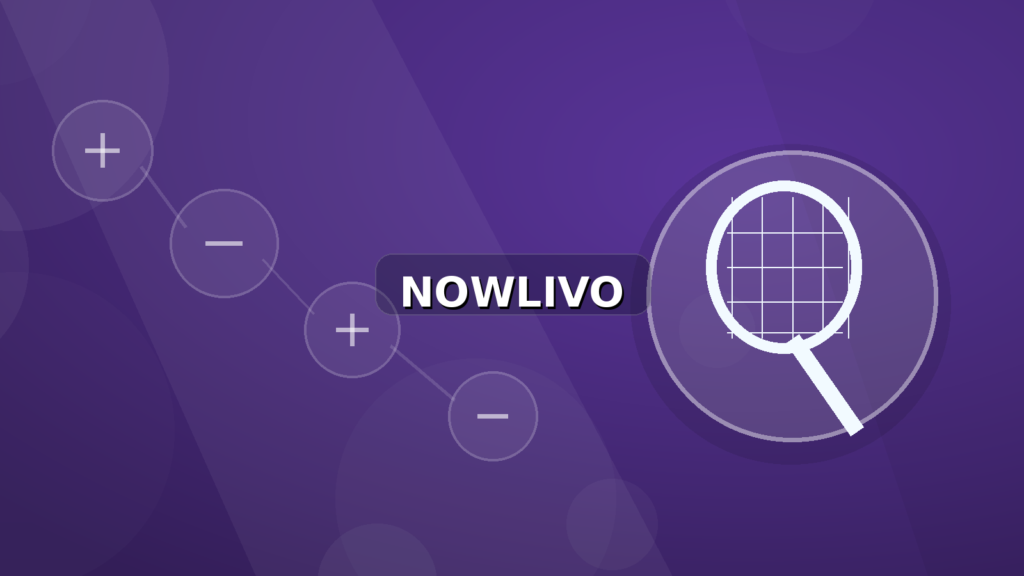 Colourful editorial illustration showing racket symbolism for tennis and connected topics, with centred NOWLIVO watermark.