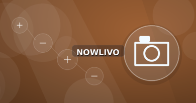 Colourful editorial illustration showing camera symbolism for video and connected topics, with centred NOWLIVO watermark.